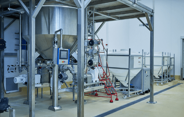 Manufacturing facility, showing various pieces of large machinery