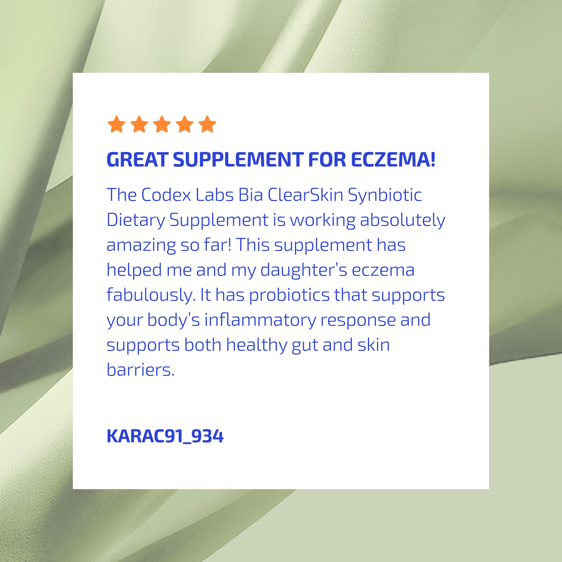 Clear Skin Synbiotic Supplement for Eczema-Prone Skin – 30 Capsules (12+)