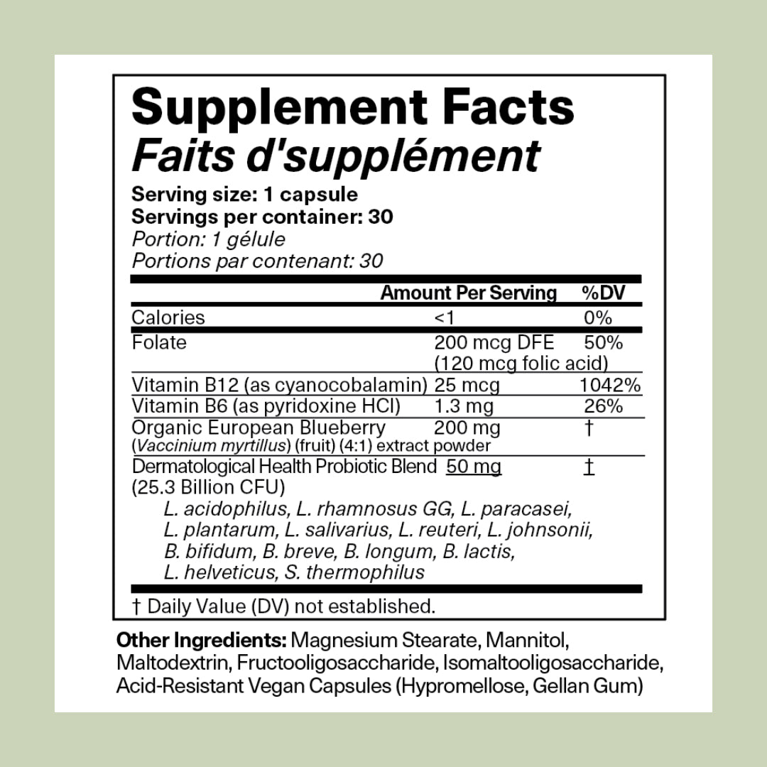 Clear Skin Synbiotic Supplement for Eczema-Prone Skin – 30 Capsules (12+)
