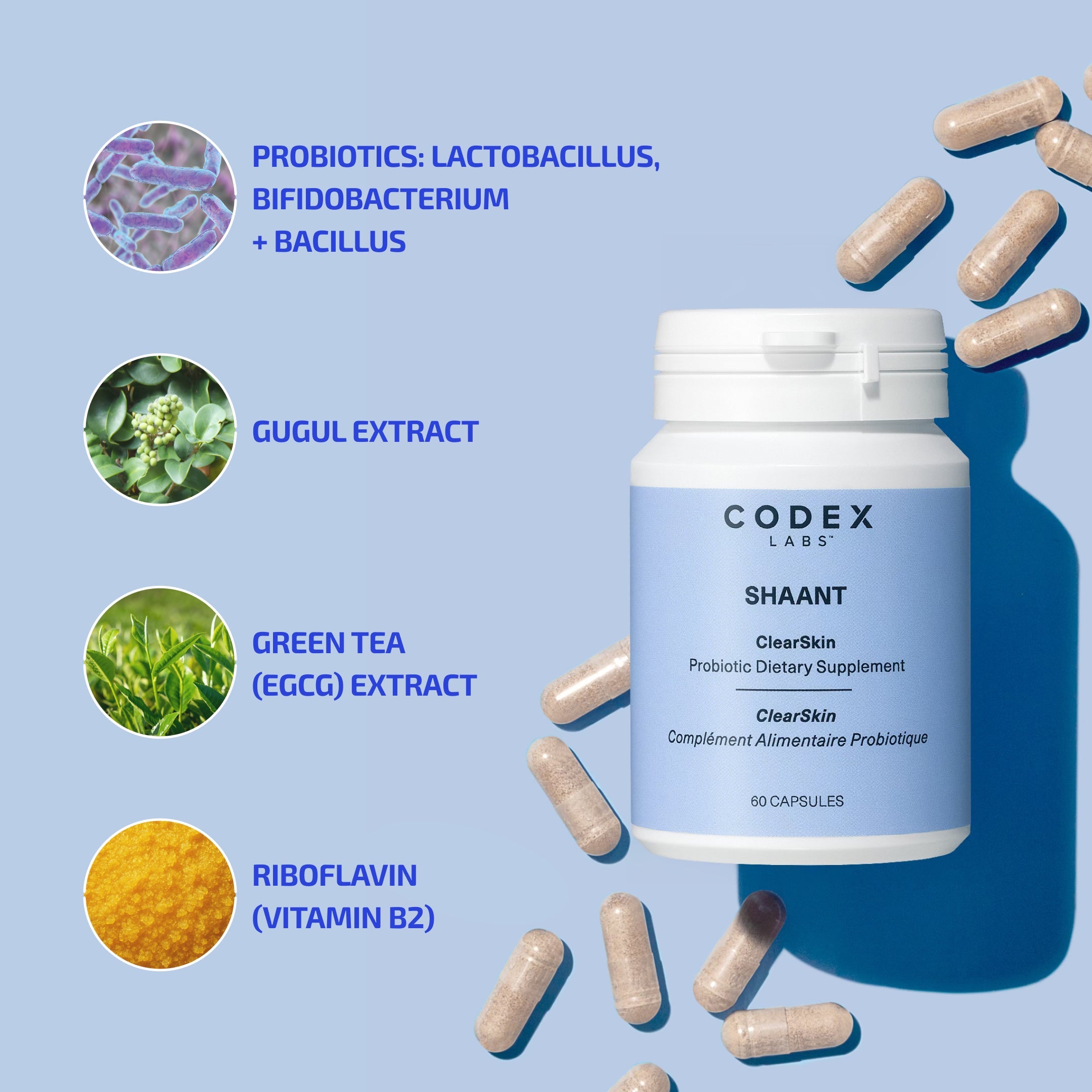 Acne & Stress Support Supplement Bundle – Probiotic + Skin De-Stress System